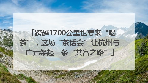 跨越1700公里也要来“喝茶”，这场“茶话会”让杭州与广元架起一条“共富之路”